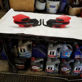 2877112 2012 Polaris Switchback 800 2876883 1990-2025 Skidoo Oem Hand Guards With Mounts Both Cracked