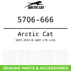 5706-666 Arctic Cat Oem Seat Wht Ltd