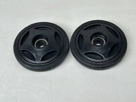 0604-332 Arctic Cat 2 Black Spoked Oem 5.350 Idler Wheels 1985-2002 Pair Set
