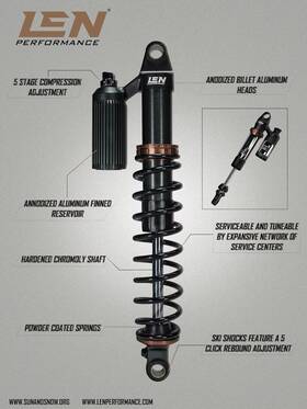Ls4-80001r Len Performance M-019 Track Shock For Ski-doo Mxz 800r Blizzard E-tec 129 / Rear 2016-2017