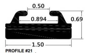 421-56-80 Spi Slide Profile 21 - Black 56 Inch