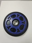 Yamaha Idler Bogie Wheel, 130MM, Blue. Fixed Price $19.95.