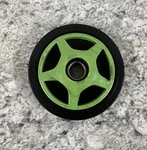 Arctic Cat Snowmobile Green Spoked 6.380" Suspension Idler Wheel, Good Bearing. Fixed Price $10.00.