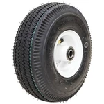Pneumatic Wheel Assembly 4.10X3.50-4 Sawtooth 5/8 Bore 3-3/4 Hub White Bearings. Fixed Price $118.55.