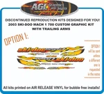 2003 Ski-doo Mach 700 Custom Graphic Kit With Trailing Arm Decals 800 1000. Fixed Price $90.90.