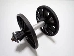 2012 Polaris 800 Rmk 155 Rear Axle With Wheels 7518957, 7556490, 5436496. Fixed Price $25.00.