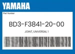 Yamaha Genuine Joint, Universal BD3-F3841-20-00. Fixed Price $88.59.