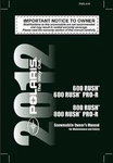 Polaris Owners Manual Book 2012 600 Rush Pro-r... Fixed Price $19.50.