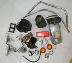 1970'S Yamaha Motorcycle Parts Breather Housing, Handle, Battery Box, Fender. Fixed Price $244.95.