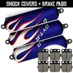 Front+rear Blue Shock Covers+brake Pads For Yamaha Raptor 350 04-13 660 01-05. Fixed Price $41.70.
