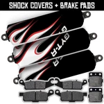 Front+rear Black Flame Shock Covers+brake Pads For Yamaha Raptor 250 (2008-2013). Fixed Price $42.95.
