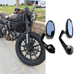Black Motorcycle 7/8" Handle Bar End Mirrors For Ducati Cafe Racer Scrambler Dms. Fixed Price $25.34.