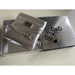 Dolce&gabbana Ball Chain Necklace Dog Tag Logo Dg Plate Silver Rhinestone. Fixed Price $152.99.