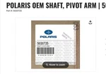 Set Of Two New Oem Polaris 5020725 Pivot Arm Shaft 1995-2019 Widetrak Lx 550 600. Fixed Price $49.00.