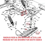 Upper & Lower Radius Rod Pivot Bushings, Collars Ski Polaris 500 600 700 93-00. Fixed Price $49.88.